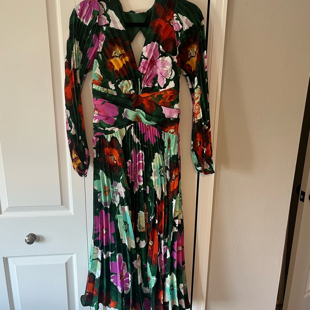 Anthropologie pleated V-neck dress